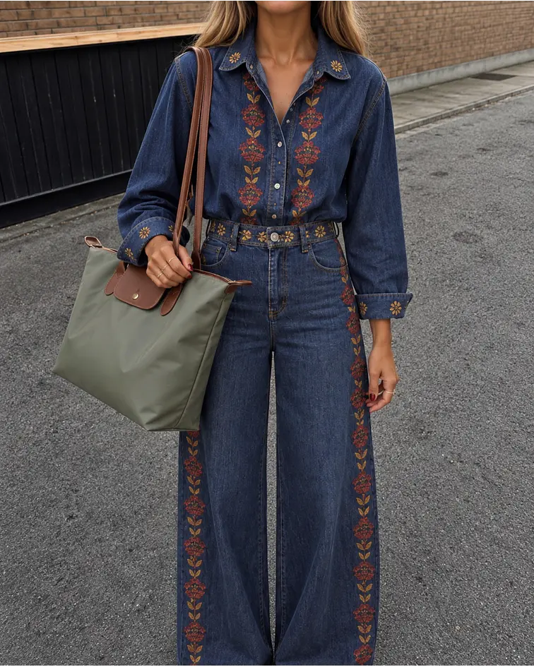 JEANS COM BORDADOS