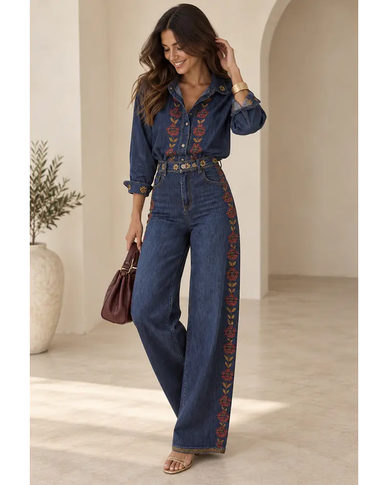 JEANS COM BORDADOS
