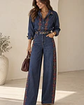 CAMISA COM PORMENORES BORDADOS