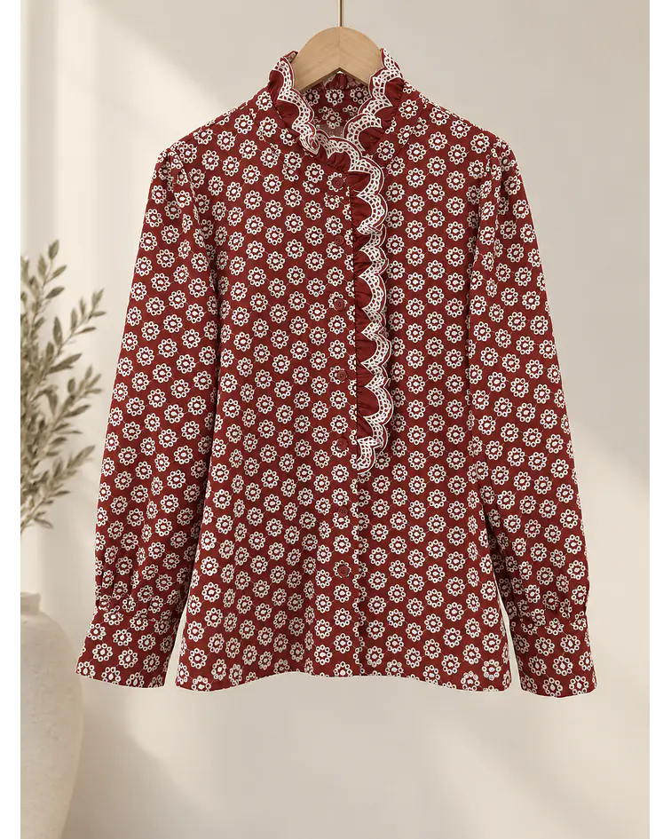 CAMISA TIJOLO FLORES
