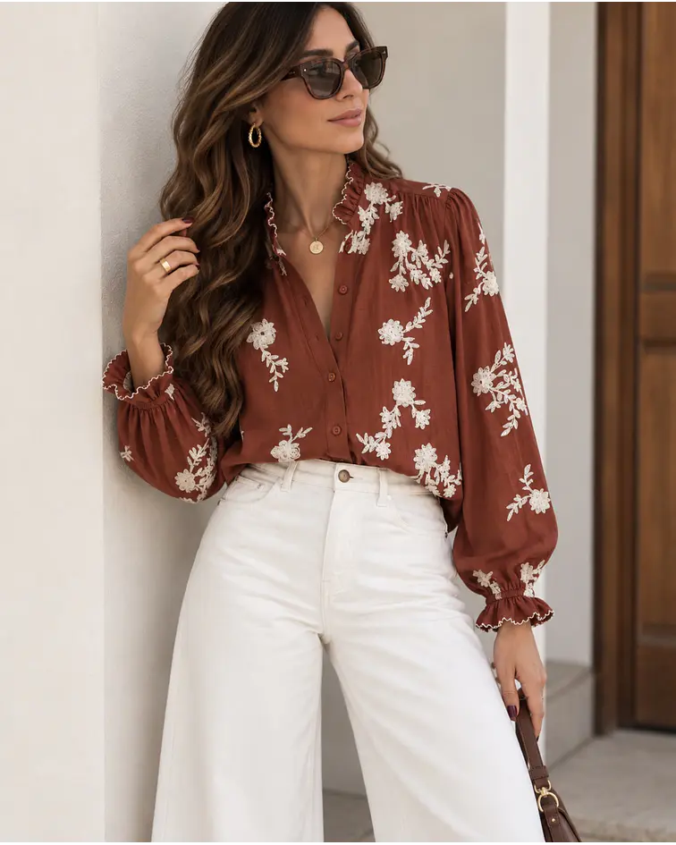 CAMISA ESTAMPADA TIJOLO