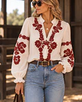 CAMISA BORDADO CARMESIN