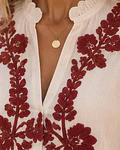 CAMISA BORDADO CARMESIN