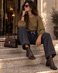 BLUSA ACETINADA VERDE OLIVA