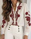 CAMISA BORDADO CARMESIN