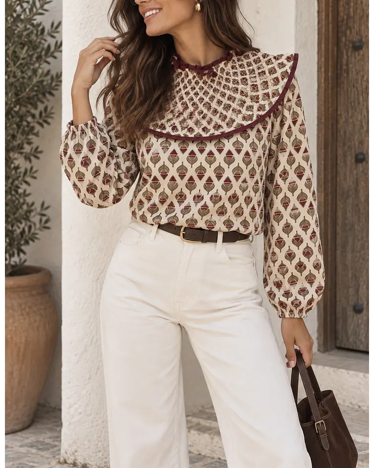 BLUSA FOLHO ESTAMPADA