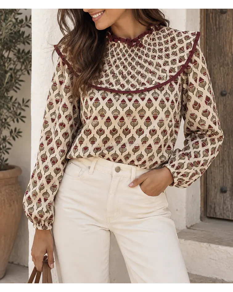 BLUSA FOLHO ESTAMPADA
