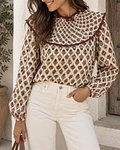 BLUSA FOLHO ESTAMPADA