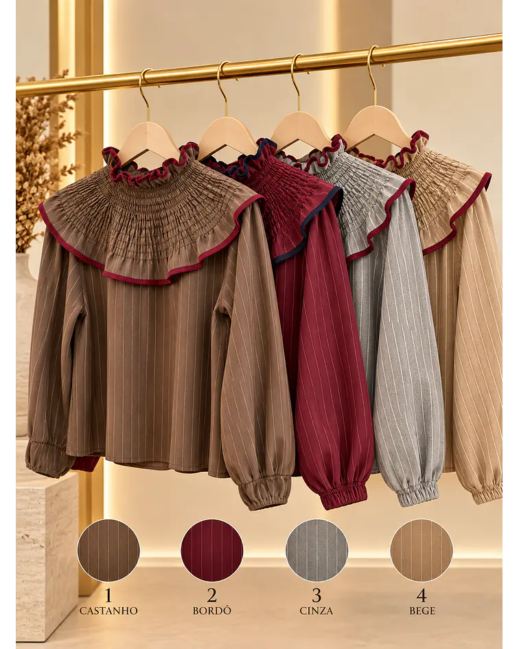 BLUSA FOLHO COM RISCAS