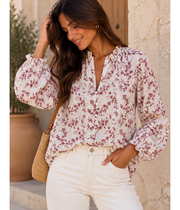 CAMISA ESTAMPADO BORDÔ