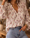 CAMISA BRANCA ESTAMPADA FLORES 