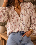 CAMISA BRANCA ESTAMPADA FLORES 