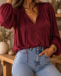 BLUSA CETIM BORDÔ