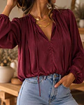 BLUSA CETIM BORDÔ