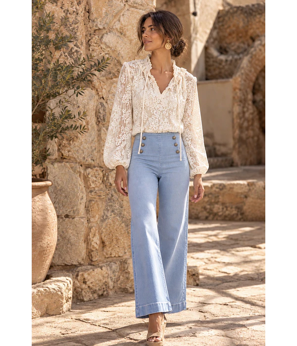 BLUSA RENDA CHAMPANHE