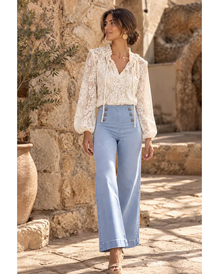BLUSA RENDA CHAMPANHE