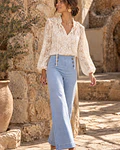 BLUSA RENDA CHAMPANHE