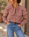 CAMISA VICHY GOLA FLOR