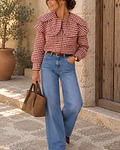 CAMISA VICHY GOLA FLOR