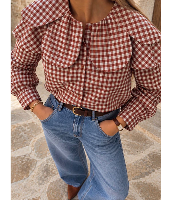 CAMISA VICHY GOLA FLOR