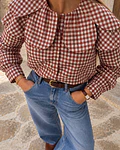 CAMISA VICHY GOLA FLOR