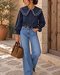 CAMISA AZUL GOLA BÉBÉ