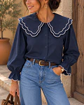 CAMISA AZUL GOLA BÉBÉ