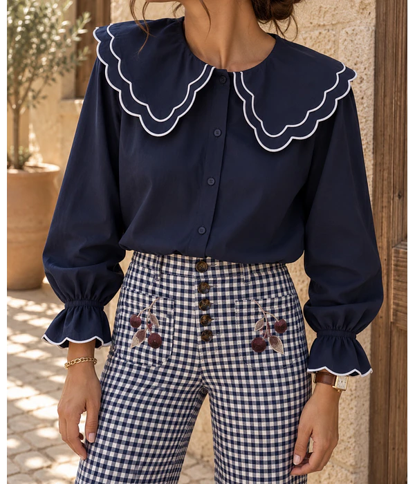 CAMISA AZUL GOLA BÉBÉ