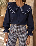 CAMISA AZUL GOLA BÉBÉ