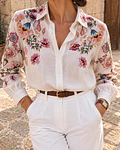 CAMISA FLORES BORDADA