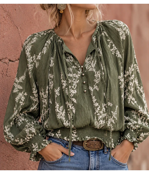 BLUSA BORDADOS VERDE