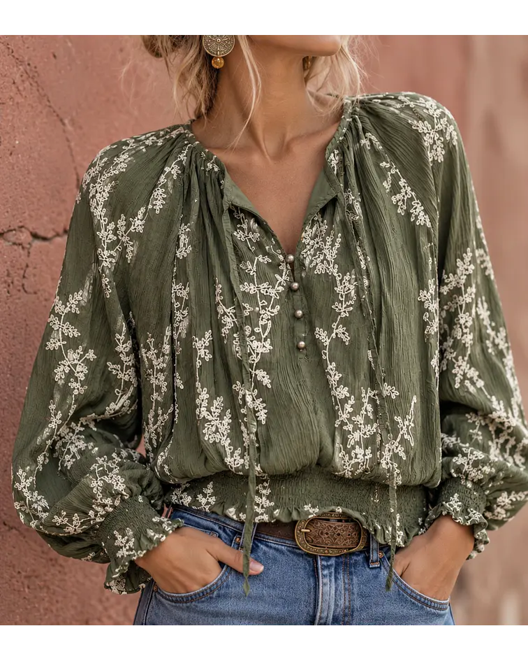 BLUSA BORDADOS VERDE