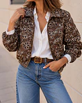 BOMBER COM BORDADOS CASTANHO