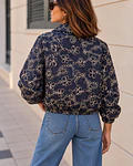 BOMBER COM BORDADOS AZUL