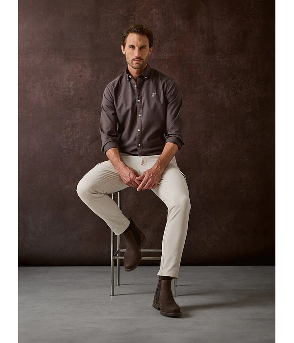 Camisa Garment Dyed - Moka