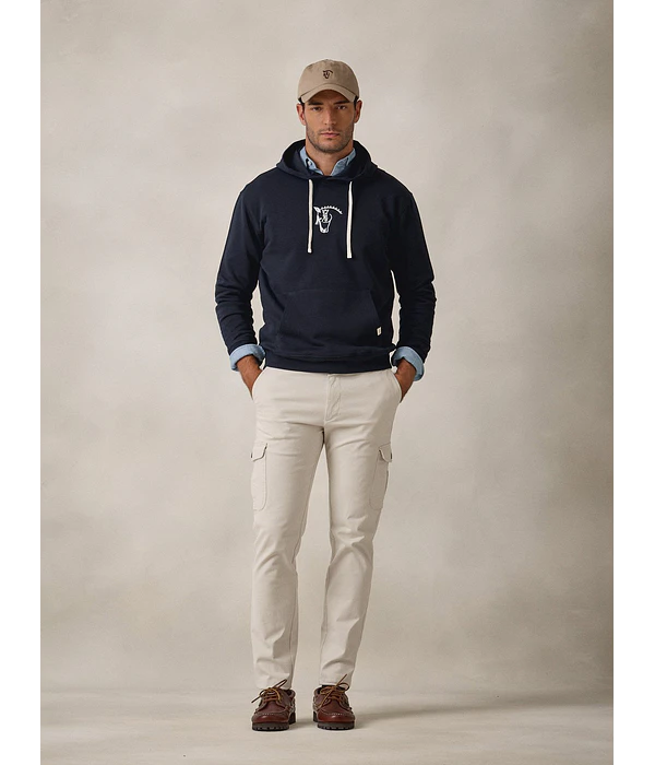 Sweatshirt com Capuz Básica - Azul Marinho