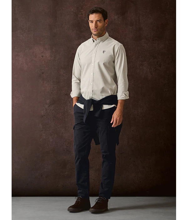 Camisa Garment Dyed - Pedra
