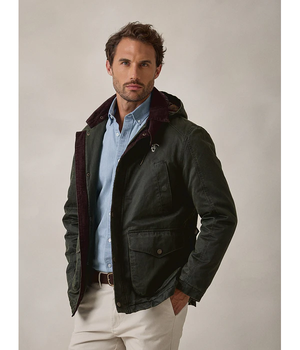 Parka Efeito Encerado - Verde Caça