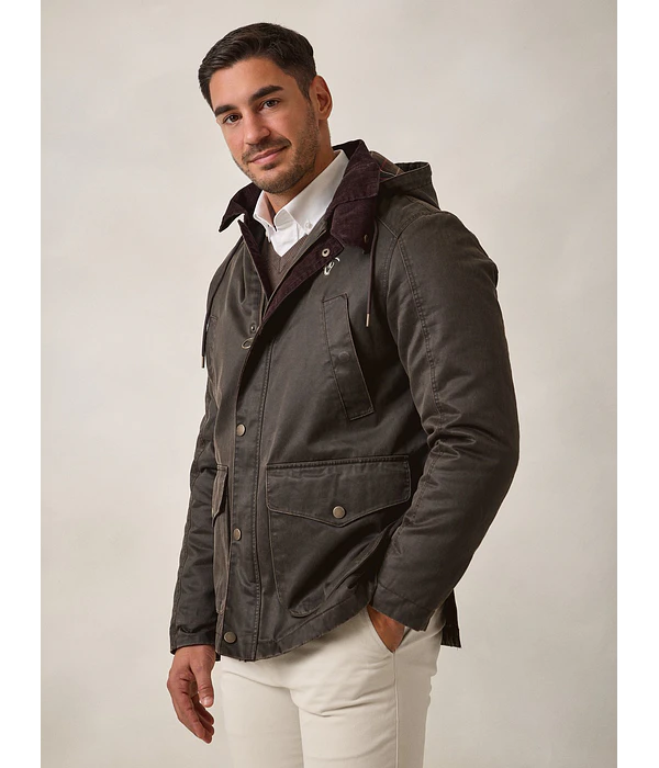 Parka Efeito Encerado - Moka