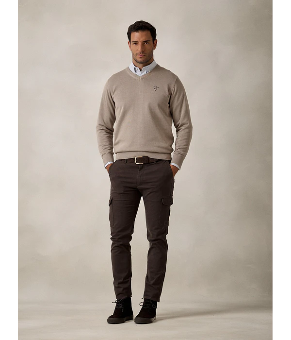 Calças Chino Cargo - Moka