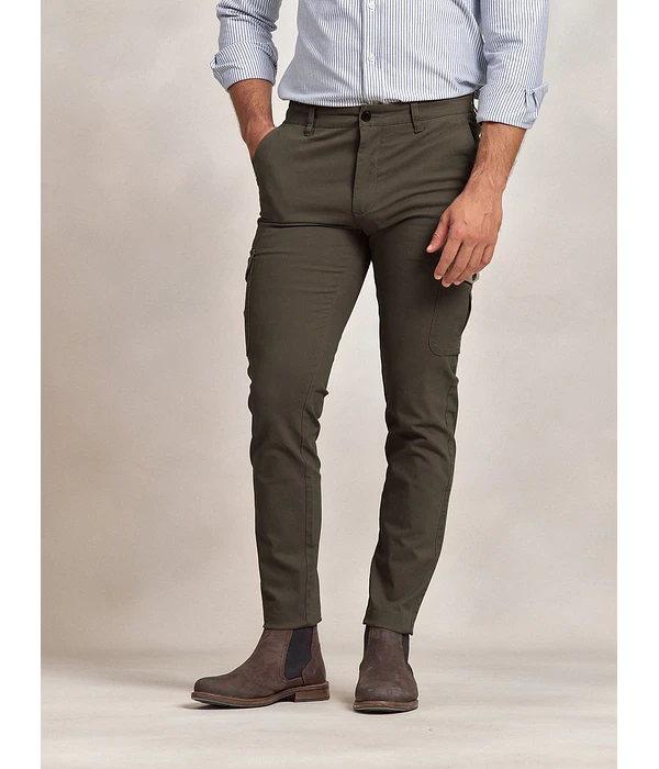 Calças Chino Cargo - Verde