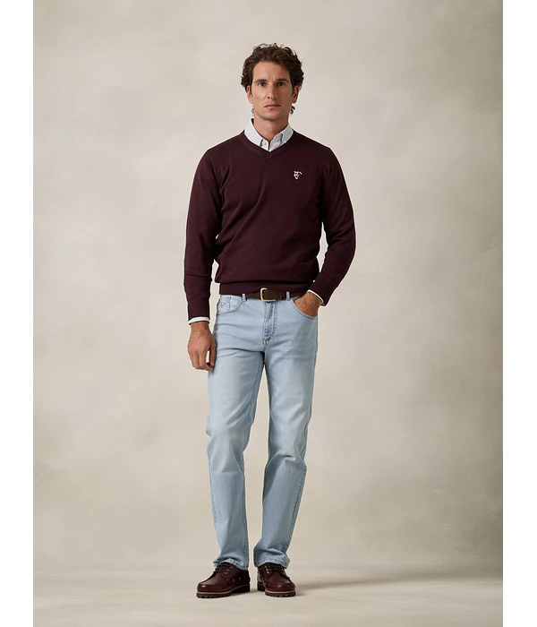 Camisola de Decote em V - Mulberry