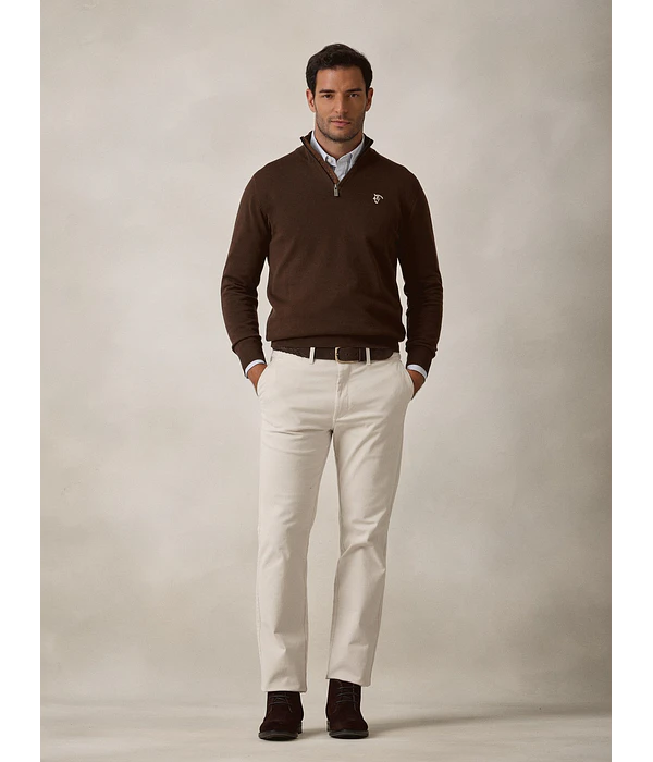 Camisola Brand de Meia Cremalheira - Moka