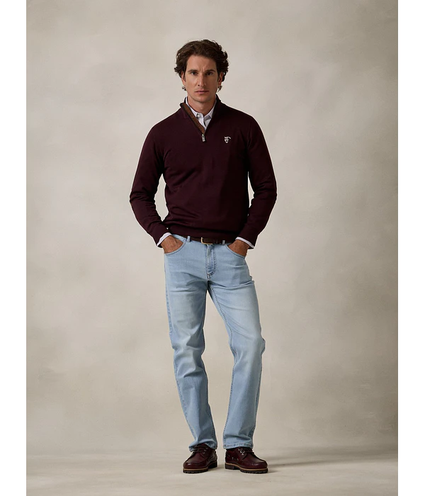 Camisola Brand de Meia Cremalheira - Mulberry