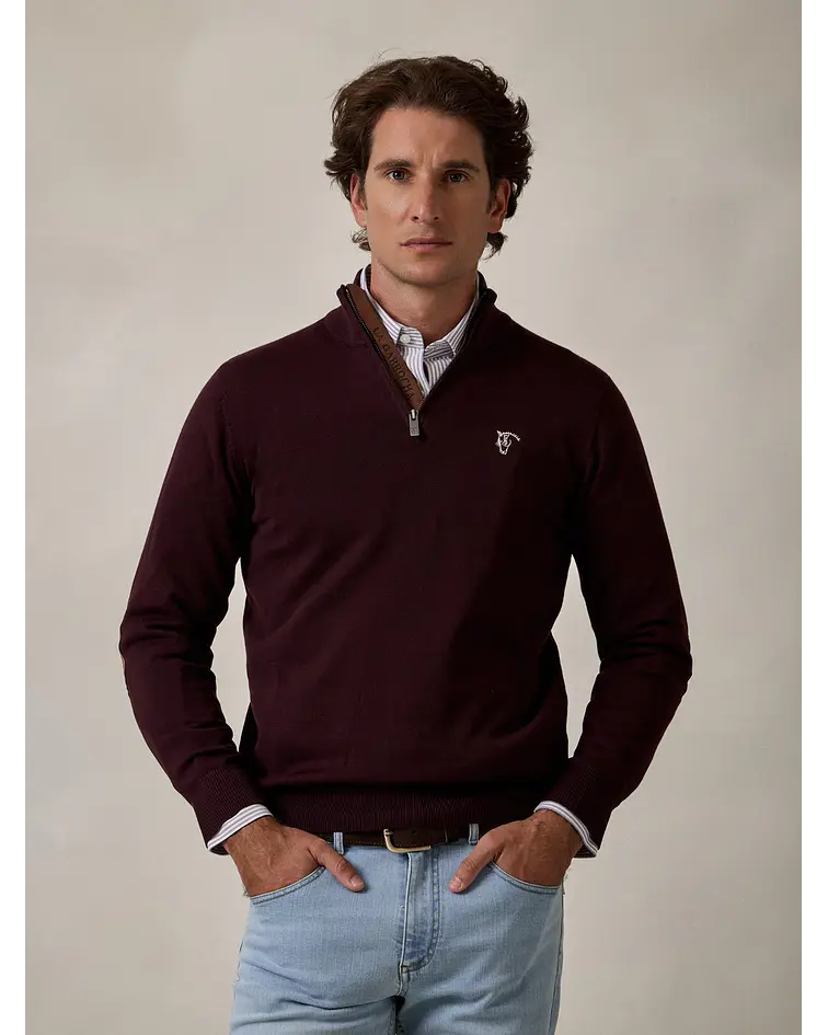 Camisola Brand de Meia Cremalheira - Mulberry