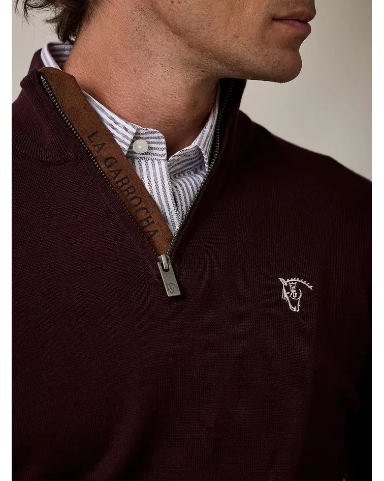 Camisola Brand de Meia Cremalheira - Mulberry