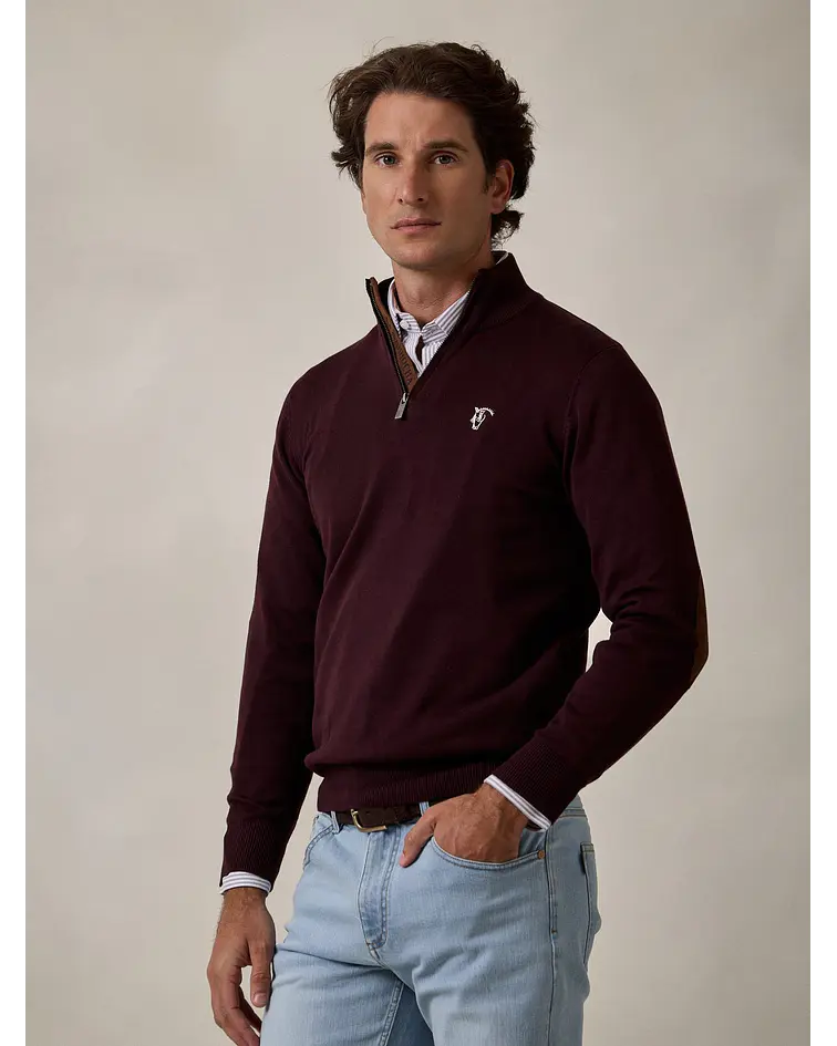 Camisola Brand de Meia Cremalheira - Mulberry