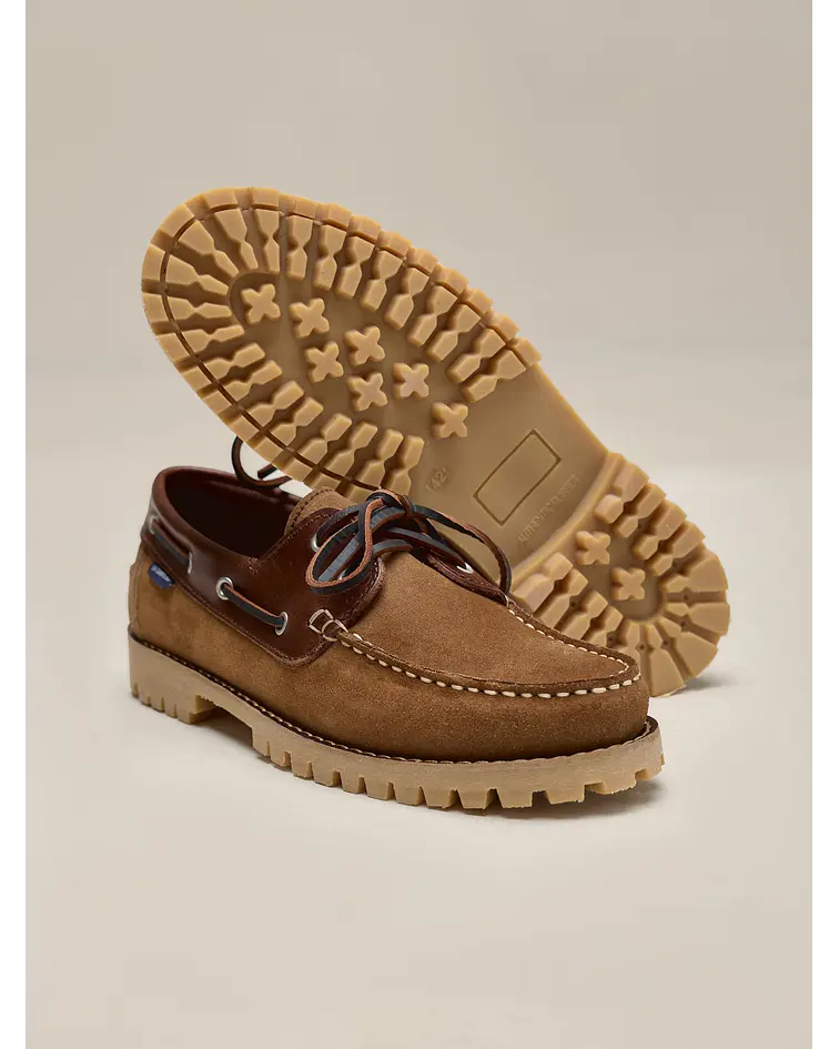 Sapato Náutico Combinado - Camel