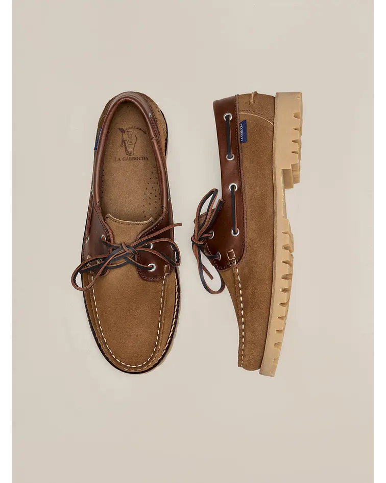 Sapato Náutico Combinado - Camel
