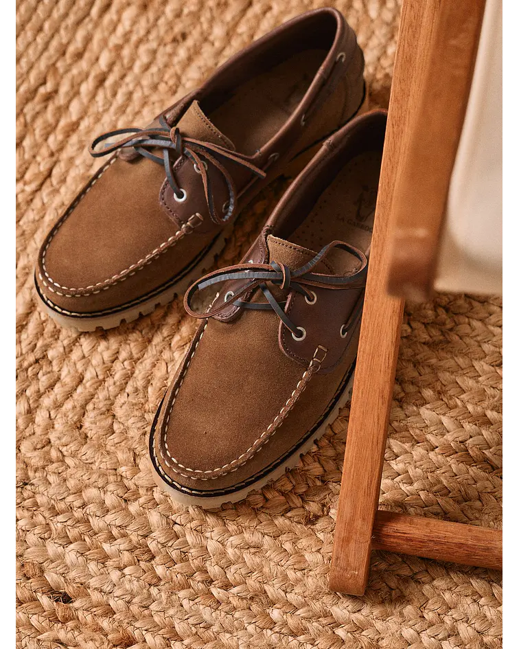 Sapato Náutico Combinado - Camel